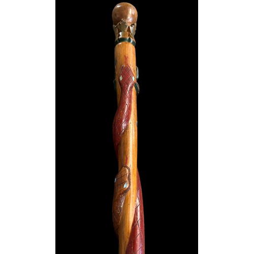 160 - Second World War, hand carved Japanese PoW walking stick from Featherston (New Zealand) Prisoner of ... 