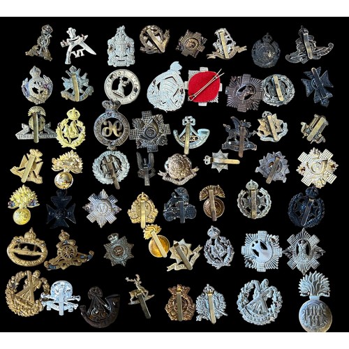 168 - Mixed lot of military cap badges etc (56), with examples of Middlesex Regiment, Paddington Rifles, T... 