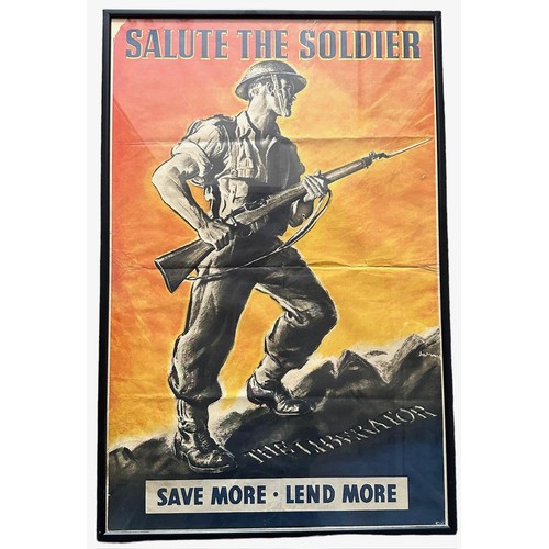 179 - Second World War “Salute the Soldier” poster printed for HM Stationery Office, E S & A. Robinson Ltd... 