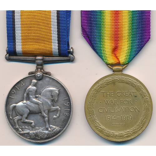 14 - First World War – George Walker – First World War British War Medal & Victory Medal pair awarded to ... 