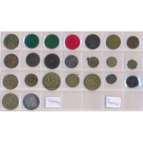 221 - Collection of tokens etc (50), in mixed condition with silver Birmingham 1811 one shilling token 