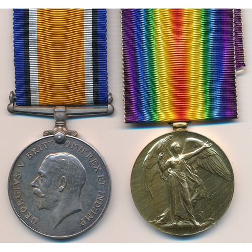 27 - First World War – William H Hone – First World War British War Medal & Victory Medal pair awarded to... 