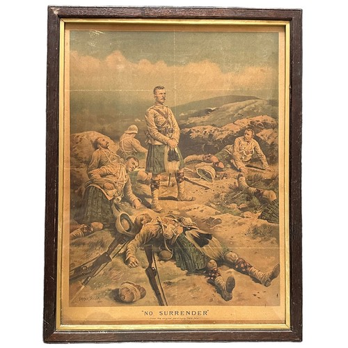 106 - Boer War, framed print entitled “No Surrender’ from the original painting by Frank Feller, framed Vi... 