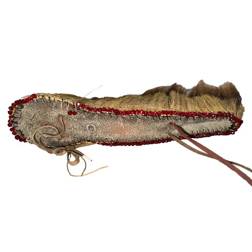 203A - Native American Plains Hair Porcupine hair Roach (headdress), two distinct lengths and shades of hai... 