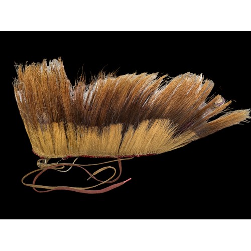 203A - Native American Plains Hair Porcupine hair Roach (headdress), two distinct lengths and shades of hai... 