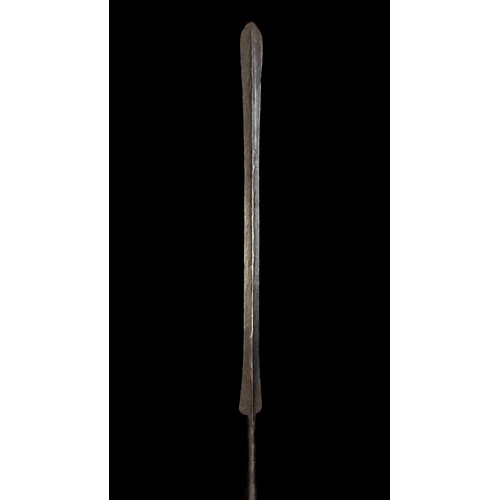 197 - Flat paddle Spear double-sided long Spear with large flat spear head and long spike reverse with sma... 