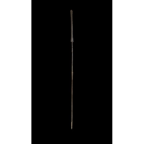 197 - Flat paddle Spear double-sided long Spear with large flat spear head and long spike reverse with sma... 