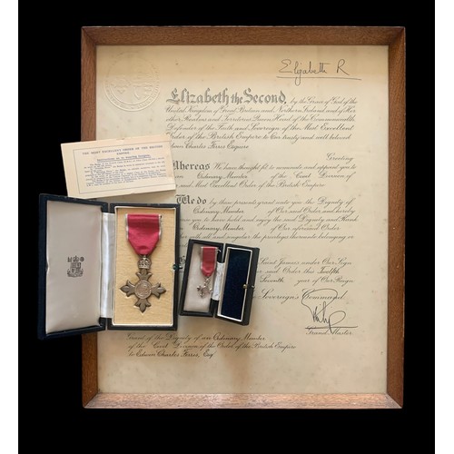 34A - The Most Excellent Order of The British Empire M.B.E (Civil) awarded to Edwin Charles Ferris. MBE Me... 