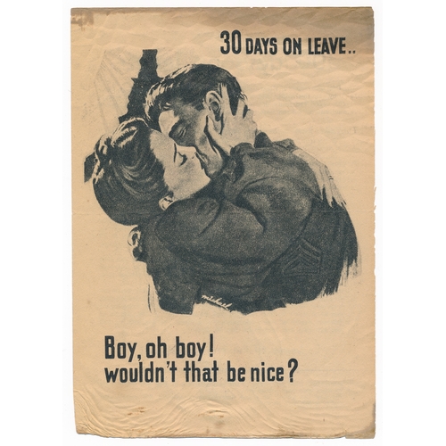 186A - '30 Days on Leave.. Boy, oh boy! wouldn't that be nice?' Second World War German airborne Propaganda... 