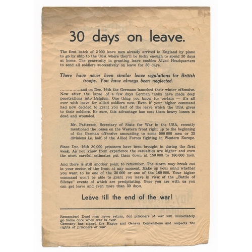 186A - '30 Days on Leave.. Boy, oh boy! wouldn't that be nice?' Second World War German airborne Propaganda... 