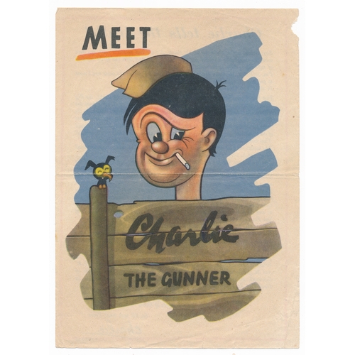 188 - 'Meet Charlie The Gunner' Second World War German airborne Propaganda leaflet. Double sided leaflet ... 