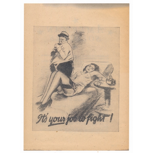 189 - 'It's your job to fight!' Second World War German airborne Propaganda leaflet. Two-sided leaflet wit... 