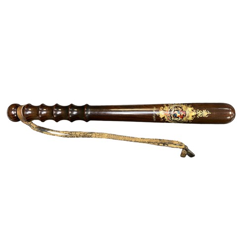 116A - Birmingham Special Constabulary wooden police truncheon dated 1910-1919, coat of arms, 