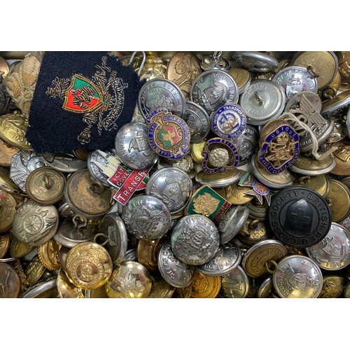 178A - Large selection of Military / Fire Brigade / Police buttons, to include; Northampton Police (7), War... 