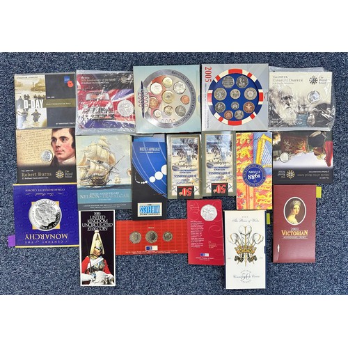 259A - Collection of modern British coins with deluxe proof cased sets FDC 1994, 1995, uncirculated year se... 