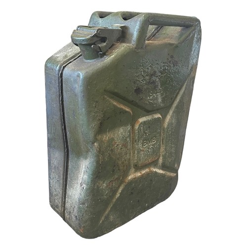 150A - Militaria selection, to include; green military 1945 jerry can height 46cm, entrenchment tool, Halfo... 