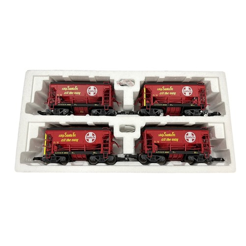 333 - LGB. G Gauge Sante Fe Ore wagons set of 4 No. 45040, excellent in good plus window box (edge wear an... 