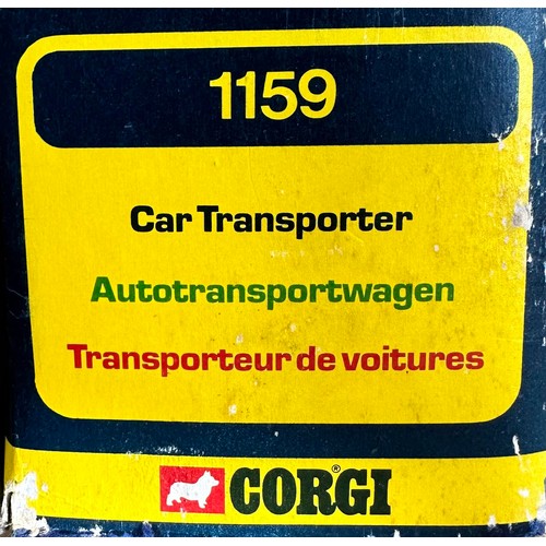 45 - Corgi. Car Transporter 1/36th scale No. 1159, generally excellent in good plus window box, with Ford... 