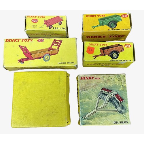 69 - Dinky. Farm theme collection, generally excellent in good plus to good boxes, with Hay Rake No. 1/27... 