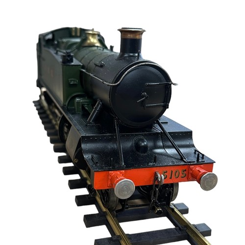 312 - Gauge 1/G gauge live steam GWR green 5105 2-6-2T locomotive, generally excellent, 2 cylinder spirit ... 