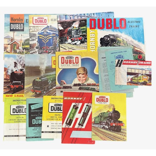 309 - Hornby Dublo paper collection, generally excellent to good plus, with 1950s onwards catalogues (7), ... 