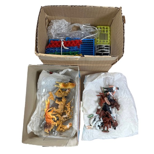 196 - Blue Box Safari, rare complete 67-piece set, approx. 1/32nd scale (similar to Britain's), generally ... 