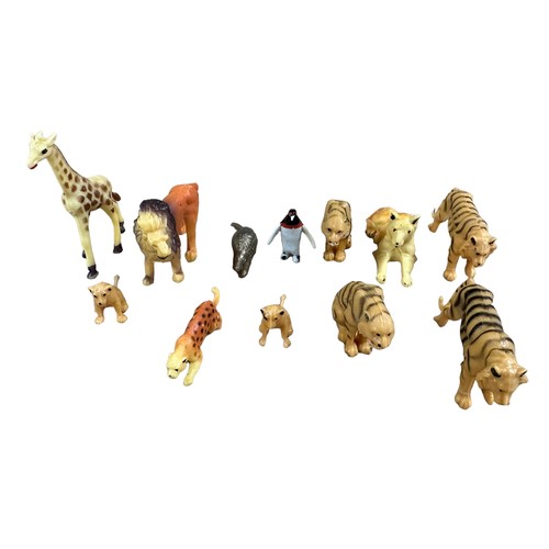 196 - Blue Box Safari, rare complete 67-piece set, approx. 1/32nd scale (similar to Britain's), generally ... 