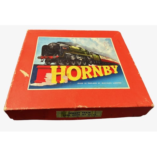 349 - Hornby Tank Goods clockwork set No. 45, generally excellent  to good plus in good box (some wear to ... 