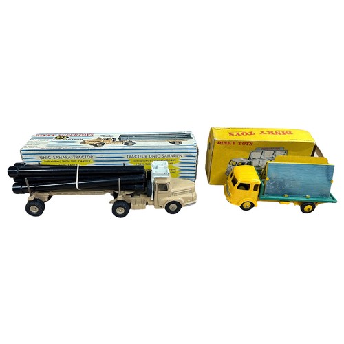 130 - French Dinky pair of trucks, generally excellent to good plus in good boxes, with Miroitier Simca Ca... 