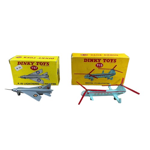 82 - Dinky aircraft pair, generally excellent in excellent to good plus boxes, with Bristol 173 twin-roto... 