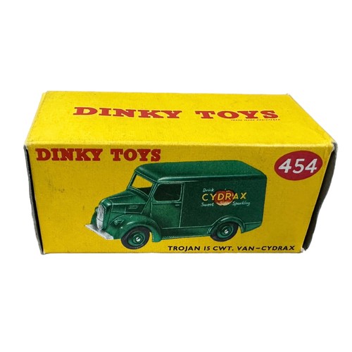 111 - Dinky Trojan 15 cwt Van Cydrax No. 454, generally excellent in excellent Dinky Toys yellow box. Cont... 