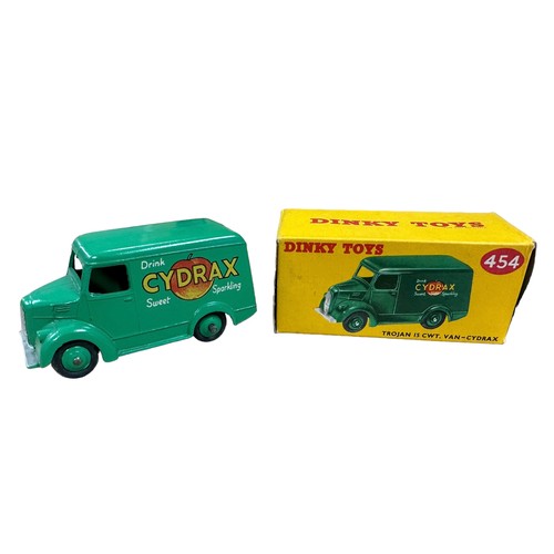 111 - Dinky Trojan 15 cwt Van Cydrax No. 454, generally excellent in excellent Dinky Toys yellow box. Cont... 