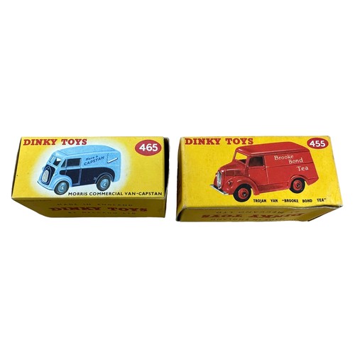 55 - Dinky pair of Vans, generally excellent in excellent to good Dinky Toys yellow boxes, with Morris Co... 