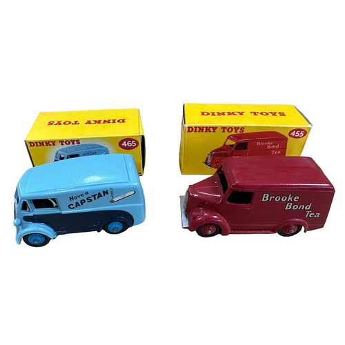 55 - Dinky pair of Vans, generally excellent in excellent to good Dinky Toys yellow boxes, with Morris Co... 