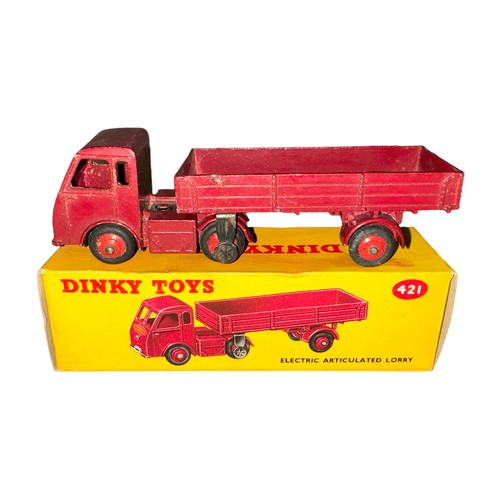 125 - Dinky Electric Articulated Lorry No. 421, generally excellent in good plus box (marking to one side)... 