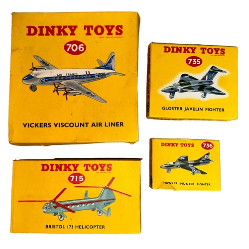 62 - Dinky aircraft collection, generally excellent to good plus in good or better boxes, with Vickers Vi... 