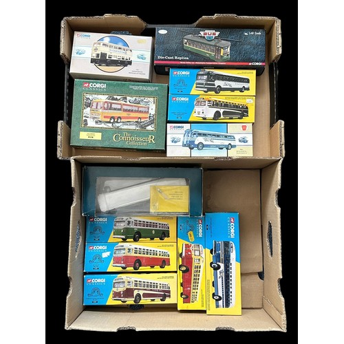 23 - Corgi Classics bus collection, generally excellent to good plus in good plus boxes, with Greyhound (... 