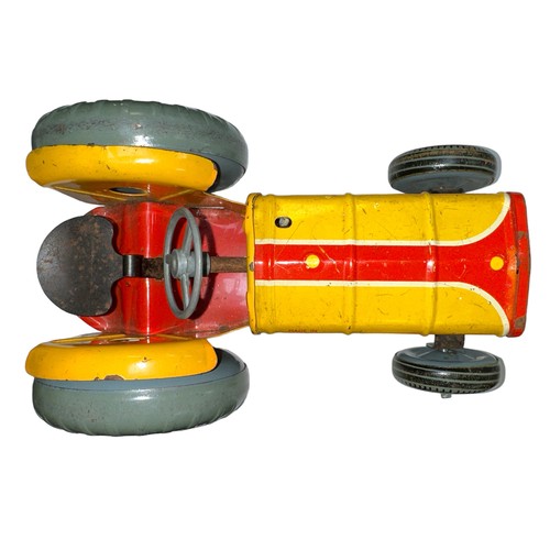 243A - Mettoy red & yellow tinplate tractor.