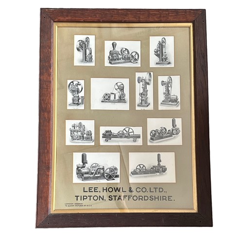 349 - Lee, Howl & Co. pump manufacturer (1880-1981) frame of b/w illustrations of pumps, excellent in wood... 