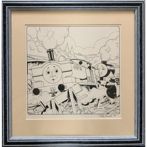 396 - Timothy Marwood (British, 1954-2008) – Thomas the Tank Engine & Friends pen and ink original artwork... 