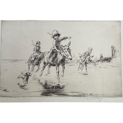 385 - Eileen Alice Soper (British, 1905-1990) – ‘The Donkey Race’ original dry point etching on paper, sig... 