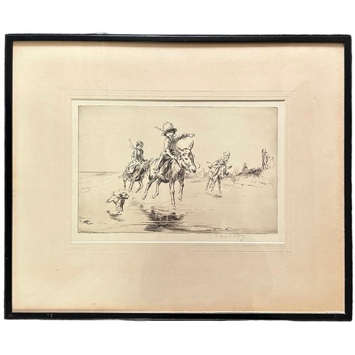 385 - Eileen Alice Soper (British, 1905-1990) – ‘The Donkey Race’ original dry point etching on paper, sig... 