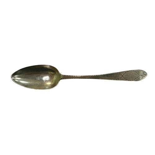 138 - Silver Irish provincial silver desert Spoon by John Whelpley (with Whelpley makers mark), Cork. Brig... 