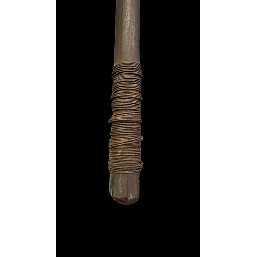 285 - Maasai Lion Hunting very large iron Spear head Spear, wooden shaft with binding to upper and lower. ... 