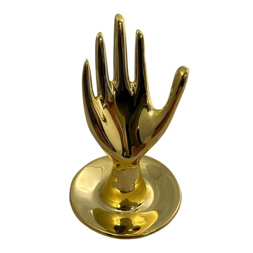 313 - Jonathan Adler, Brass Hand Ring Holder, designer item, ring holder to be shaped as a hand, boxed. Im... 