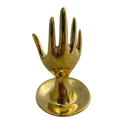 313 - Jonathan Adler, Brass Hand Ring Holder, designer item, ring holder to be shaped as a hand, boxed. Im... 