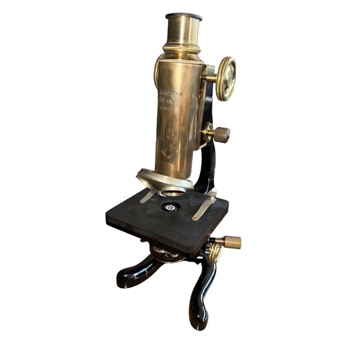 300 - Koristka Milano, a boxed Koristka Milano microscope, marked to front F. Koristka Milano N.16517, in ... 