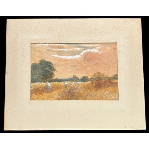 407 - Peter de Wint, attributed to (British, 1784-1849), ‘Cornfield near Shere Surrey’ water colour and ad... 