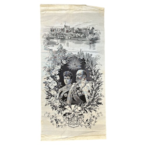 332 - Pair of Royal silk commemorative items to include; 1887 Thomas Stevens Queen Victoria Golden Jubilee... 