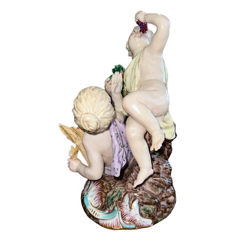 194 - Meissen, allegorical figure group by Meissen porcelain, modelled as Summer and Autumn in the form of... 